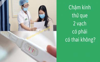 Chậm kinh thử que 2 vạch c&oacute; phải c&oacute; thai kh&ocirc;ng?